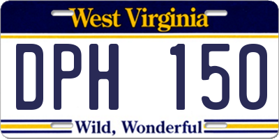 WV license plate DPH150
