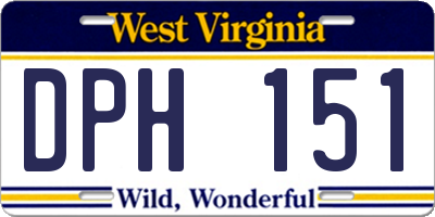 WV license plate DPH151