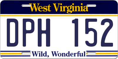 WV license plate DPH152