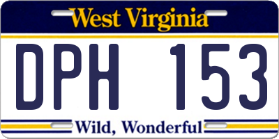 WV license plate DPH153