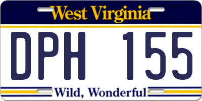 WV license plate DPH155