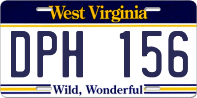 WV license plate DPH156