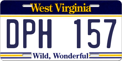 WV license plate DPH157