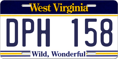 WV license plate DPH158