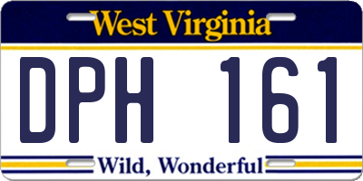 WV license plate DPH161
