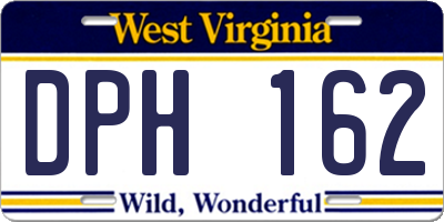 WV license plate DPH162