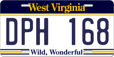 WV license plate DPH168