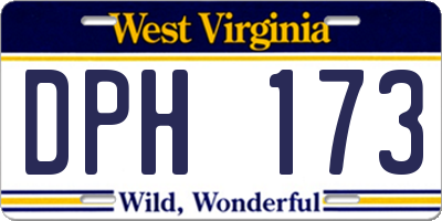 WV license plate DPH173