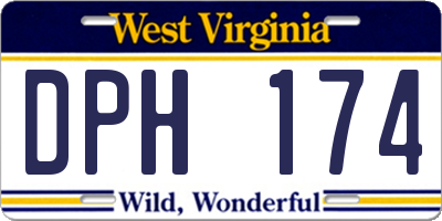 WV license plate DPH174