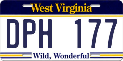 WV license plate DPH177