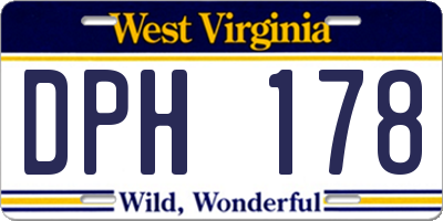 WV license plate DPH178