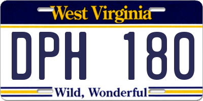 WV license plate DPH180