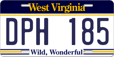 WV license plate DPH185