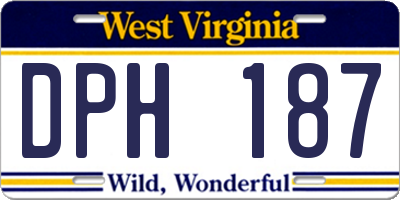 WV license plate DPH187