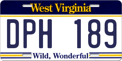 WV license plate DPH189