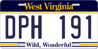 WV license plate DPH191