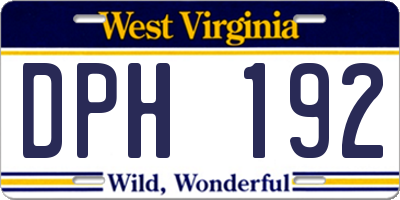 WV license plate DPH192