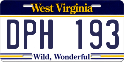 WV license plate DPH193