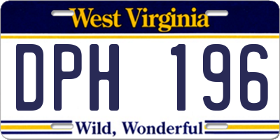 WV license plate DPH196