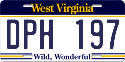 WV license plate DPH197