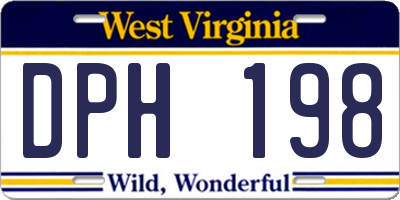 WV license plate DPH198