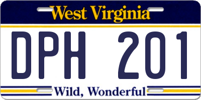 WV license plate DPH201