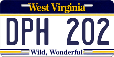 WV license plate DPH202