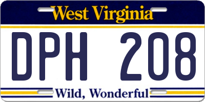 WV license plate DPH208