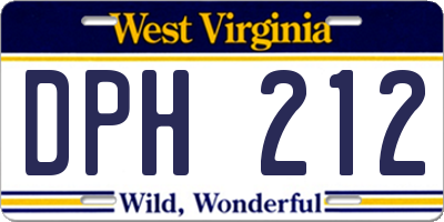 WV license plate DPH212