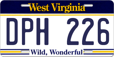WV license plate DPH226