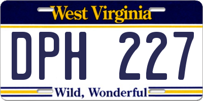 WV license plate DPH227