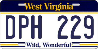 WV license plate DPH229