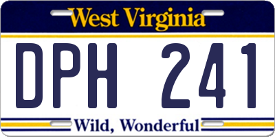 WV license plate DPH241