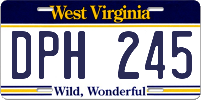 WV license plate DPH245