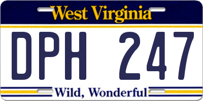 WV license plate DPH247