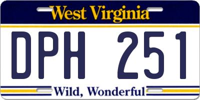 WV license plate DPH251