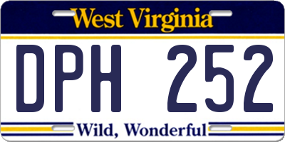 WV license plate DPH252