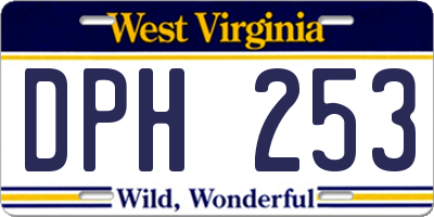 WV license plate DPH253