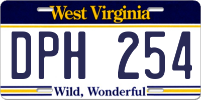 WV license plate DPH254