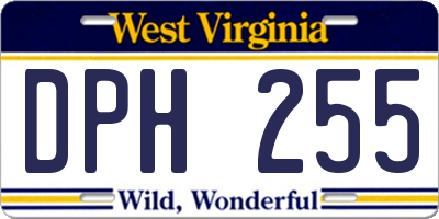 WV license plate DPH255