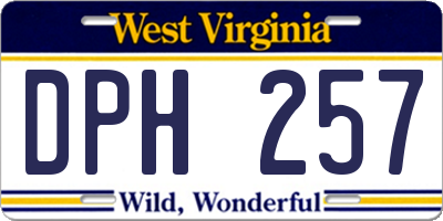 WV license plate DPH257