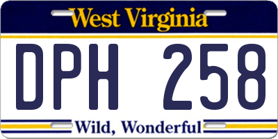 WV license plate DPH258