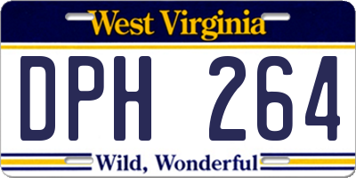 WV license plate DPH264