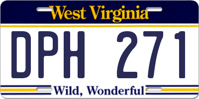WV license plate DPH271
