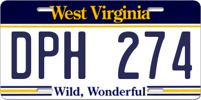 WV license plate DPH274