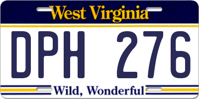 WV license plate DPH276
