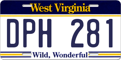 WV license plate DPH281