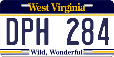 WV license plate DPH284