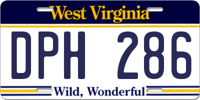 WV license plate DPH286