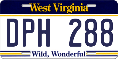 WV license plate DPH288
